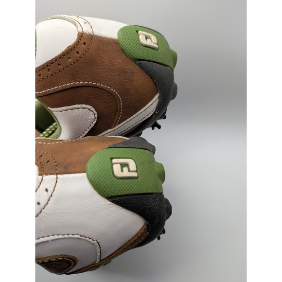 FootJoy Women's LoPro Golf Shoes US 8 M 97114 Soft Spike White Brown Lime Green - Picture 5 of 12